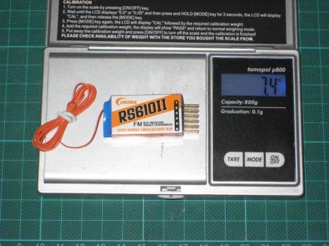 Corona RS610II auf der Waage